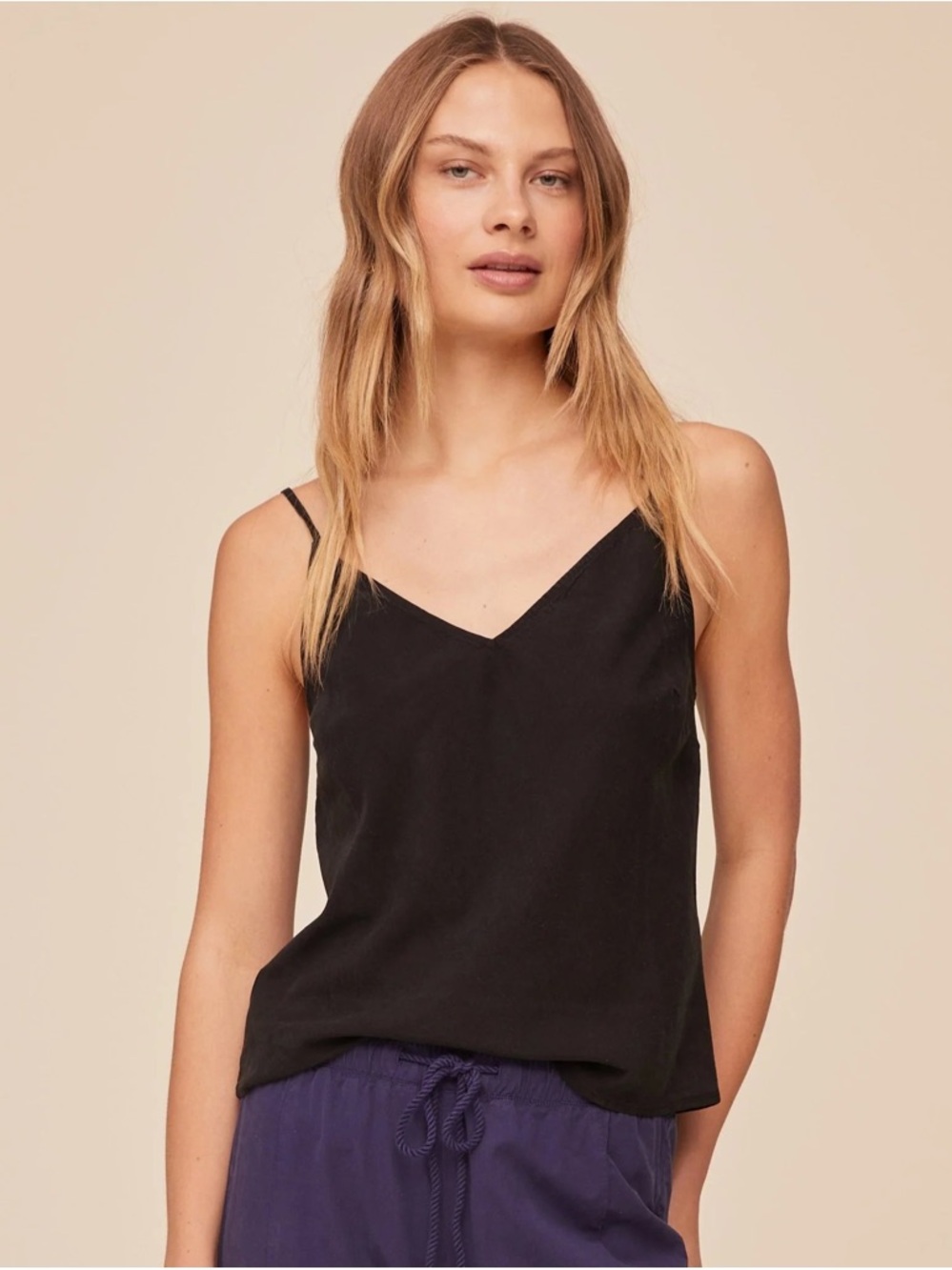 NWT American Apparel Small Black V-Neck Tank Top